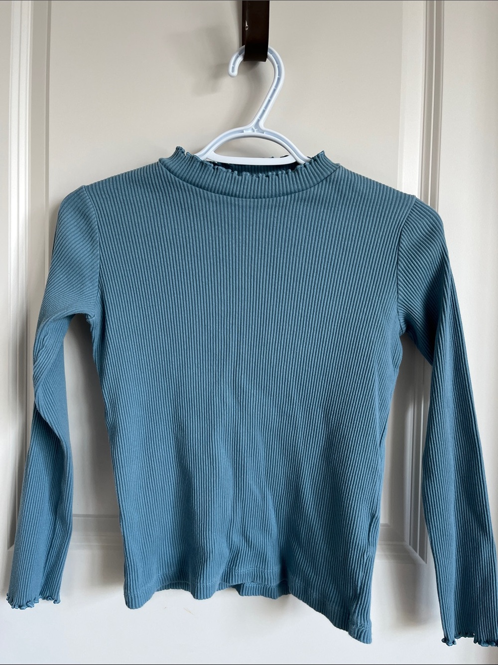 Uniqlo Ribbed Mock Neck Long-Sleeve Sweater - Teal Blue